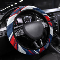 USA World Football Steering Wheel Cover One Team One Goal - Patriotic Bald Eagle Mascot Soccer