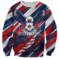 USA World Football Sweatshirt One Team One Goal - Patriotic Bald Eagle Mascot Soccer