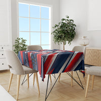 USA World Football Tablecloth One Team One Goal - Patriotic Bald Eagle Mascot Soccer