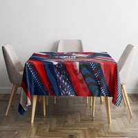 USA World Football Tablecloth One Team One Goal - Patriotic Bald Eagle Mascot Soccer