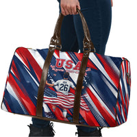 USA World Football Travel Bag One Team One Goal - Patriotic Bald Eagle Mascot Soccer