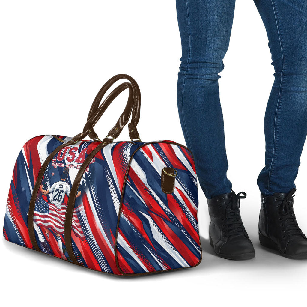 USA World Football Travel Bag One Team One Goal - Patriotic Bald Eagle Mascot Soccer