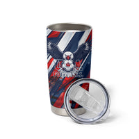 USA World Football Tumbler Cup One Team One Goal - Patriotic Bald Eagle Mascot Soccer