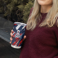 USA World Football Tumbler Cup One Team One Goal - Patriotic Bald Eagle Mascot Soccer