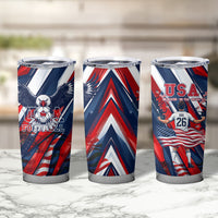 USA World Football Tumbler Cup One Team One Goal - Patriotic Bald Eagle Mascot Soccer