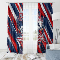 USA World Football Window Curtain One Team One Goal - Patriotic Bald Eagle Mascot Soccer