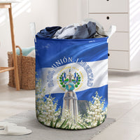 El Salvador Torogoz Bird Laundry Basket Divine Savior Monument Volcano Flor De Izote Art