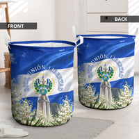 El Salvador Torogoz Bird Laundry Basket Divine Savior Monument Volcano Flor De Izote Art
