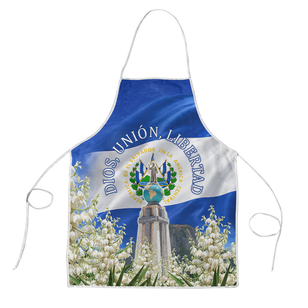 El Salvador Torogoz Bird Apron Divine Savior Monument Volcano Flor De Izote Art