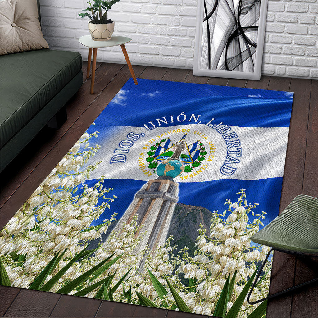 El Salvador Torogoz Bird Area Rug Divine Savior Monument Volcano Flor De Izote Art