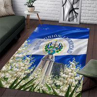 El Salvador Torogoz Bird Area Rug Divine Savior Monument Volcano Flor De Izote Art