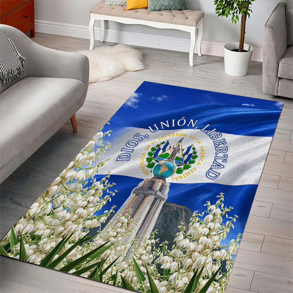 El Salvador Torogoz Bird Area Rug Divine Savior Monument Volcano Flor De Izote Art