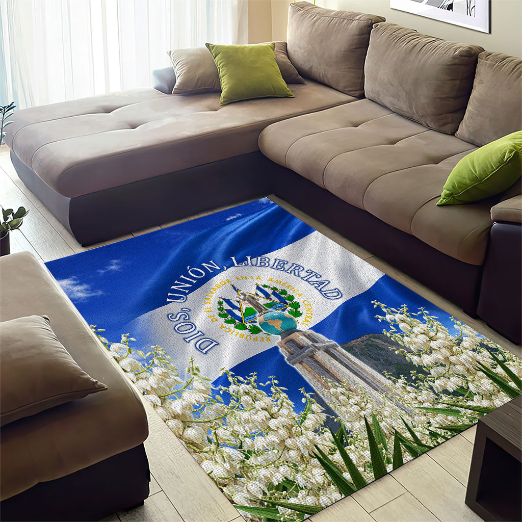 El Salvador Torogoz Bird Area Rug Divine Savior Monument Volcano Flor De Izote Art
