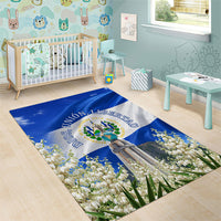 El Salvador Torogoz Bird Area Rug Divine Savior Monument Volcano Flor De Izote Art