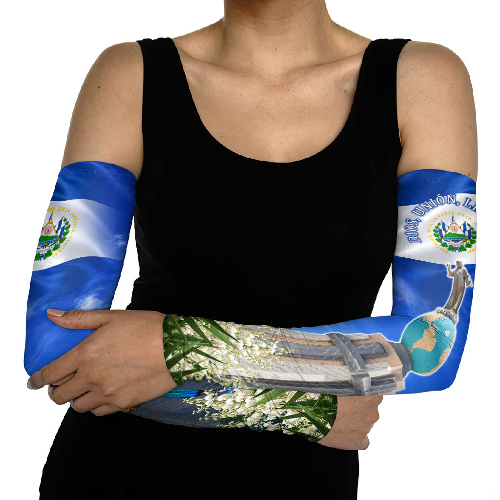 El Salvador Torogoz Bird Arm Sleeves Divine Savior Monument Volcano Flor De Izote Art