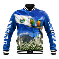 El Salvador Torogoz Bird Baseball Jacket Divine Savior Monument Volcano Flor De Izote Art
