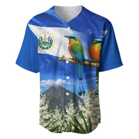 El Salvador Torogoz Bird Baseball Jersey Divine Savior Monument Volcano Flor De Izote Art