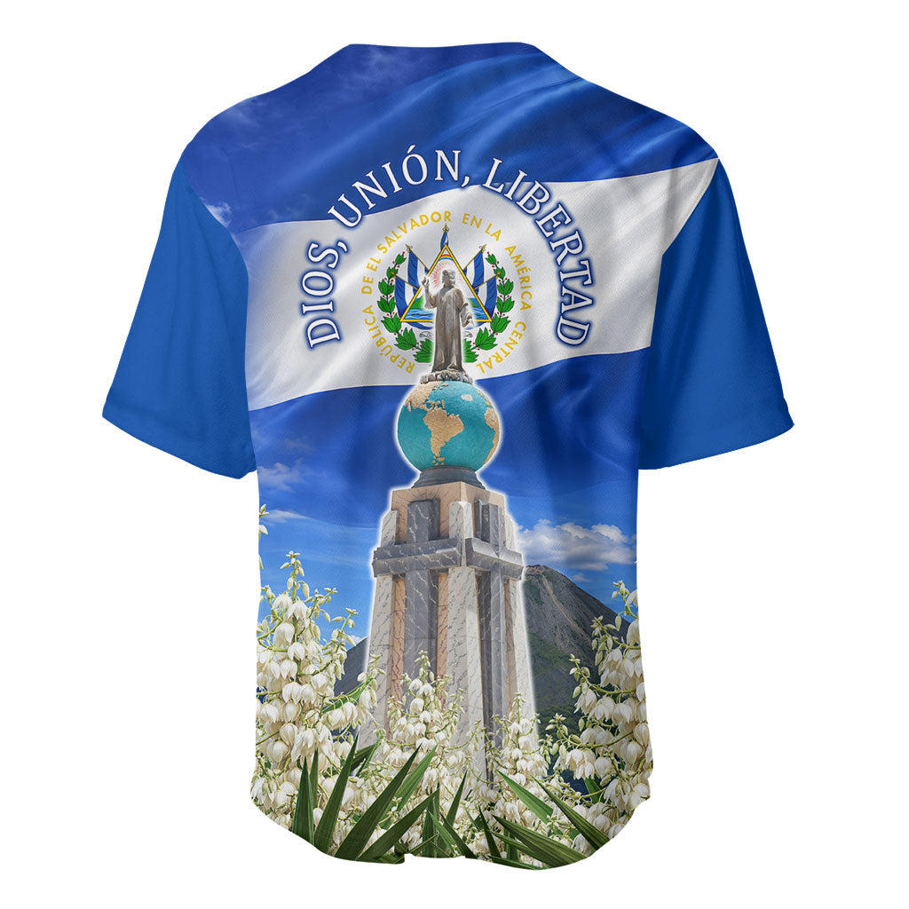El Salvador Torogoz Bird Baseball Jersey Divine Savior Monument Volcano Flor De Izote Art