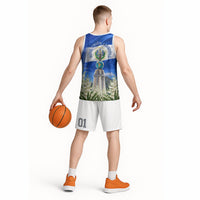 El Salvador Torogoz Bird Basketball Jersey Divine Savior Monument Volcano Flor De Izote Art