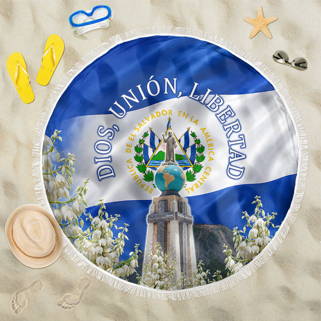 El Salvador Torogoz Bird Beach Blanket Divine Savior Monument Volcano Flor De Izote Art