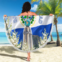 El Salvador Torogoz Bird Beach Blanket Divine Savior Monument Volcano Flor De Izote Art