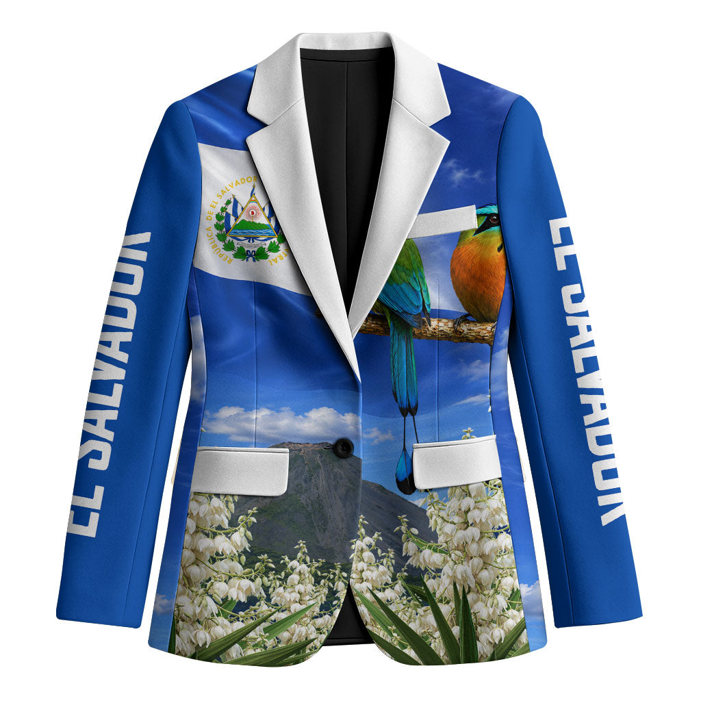 El Salvador Torogoz Bird Blazer Divine Savior Monument Volcano Flor De Izote Art