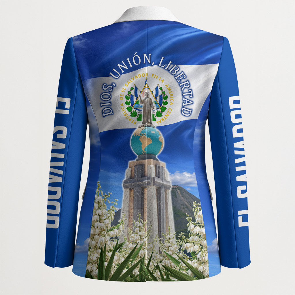 El Salvador Torogoz Bird Blazer Divine Savior Monument Volcano Flor De Izote Art
