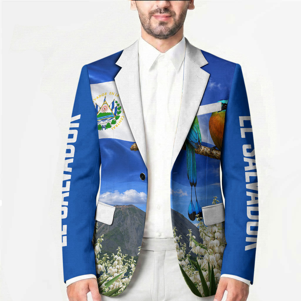 El Salvador Torogoz Bird Blazer Divine Savior Monument Volcano Flor De Izote Art