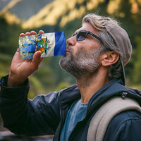 El Salvador Torogoz Bird 4 in 1 Can Cooler Tumbler Divine Savior Monument Volcano Flor De Izote Art