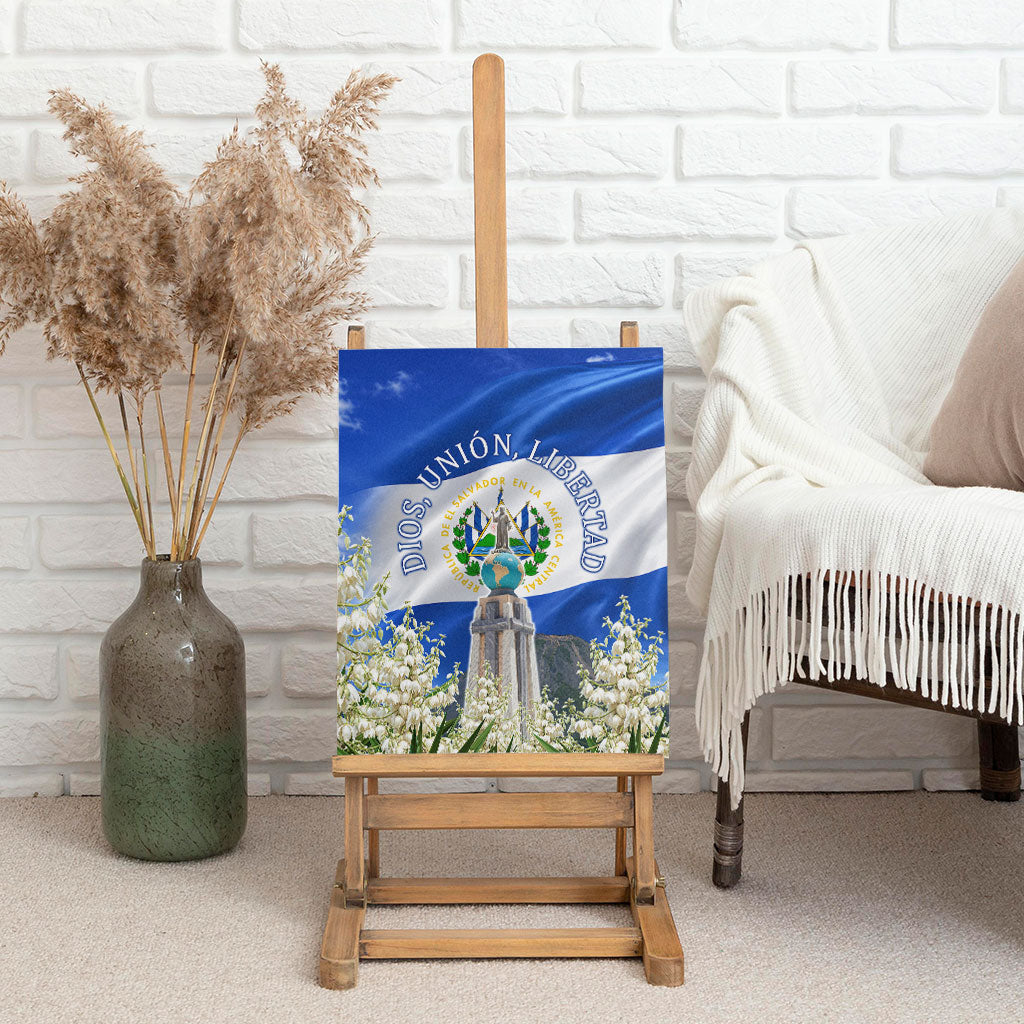 El Salvador Torogoz Bird Canvas Wall Art Divine Savior Monument Volcano Flor De Izote Art