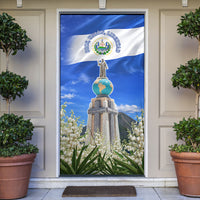 El Salvador Torogoz Bird Door Cover Divine Savior Monument Volcano Flor De Izote Art