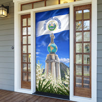 El Salvador Torogoz Bird Door Cover Divine Savior Monument Volcano Flor De Izote Art