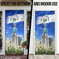 El Salvador Torogoz Bird Door Cover Divine Savior Monument Volcano Flor De Izote Art