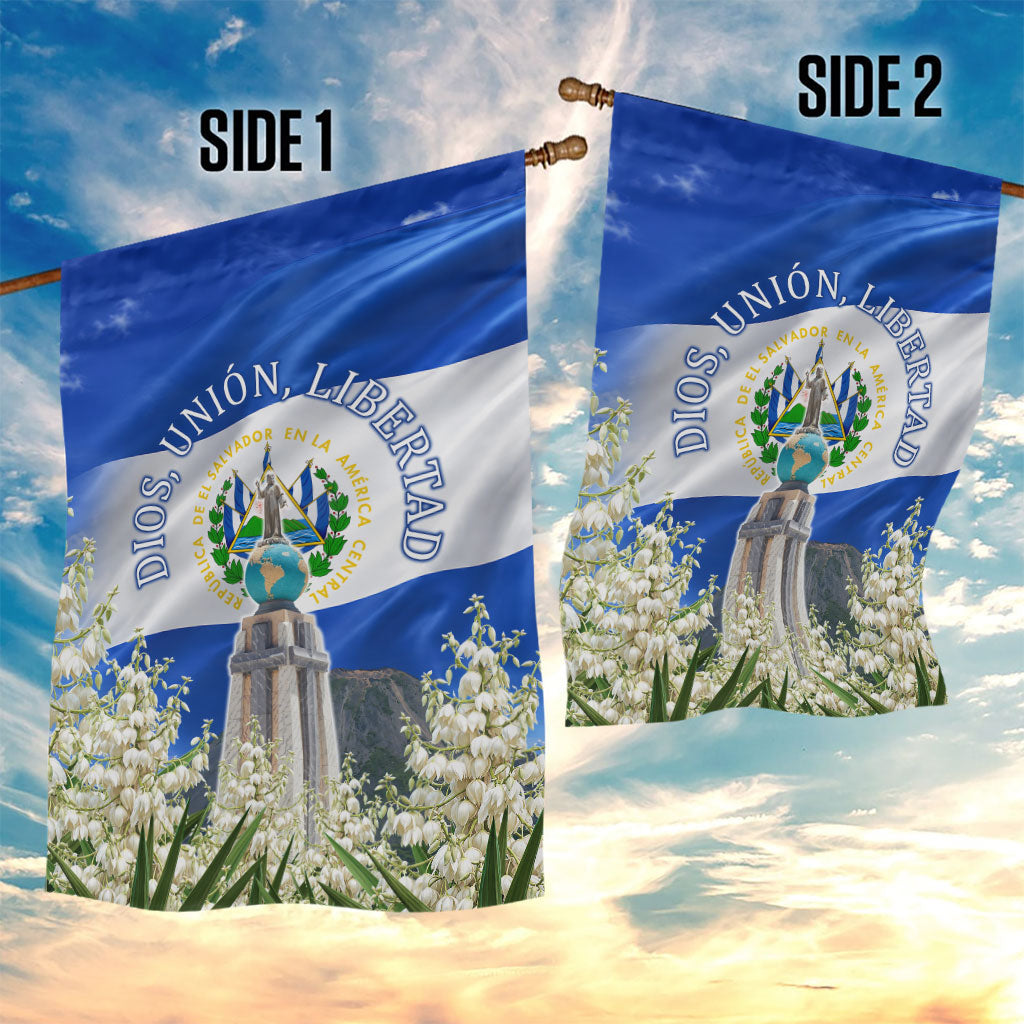 El Salvador Torogoz Bird Garden Flag Divine Savior Monument Volcano Flor De Izote Art