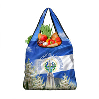 El Salvador Torogoz Bird Grocery Bag Divine Savior Monument Volcano Flor De Izote Art