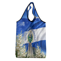 El Salvador Torogoz Bird Grocery Bag Divine Savior Monument Volcano Flor De Izote Art