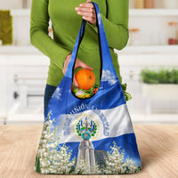 El Salvador Torogoz Bird Grocery Bag Divine Savior Monument Volcano Flor De Izote Art