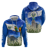 El Salvador Torogoz Bird Hoodie Divine Savior Monument Volcano Flor De Izote Art