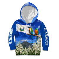 El Salvador Torogoz Bird Kid Hoodie Divine Savior Monument Volcano Flor De Izote Art