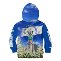 El Salvador Torogoz Bird Kid Hoodie Divine Savior Monument Volcano Flor De Izote Art