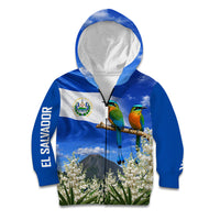 El Salvador Torogoz Bird Kid Hoodie Divine Savior Monument Volcano Flor De Izote Art