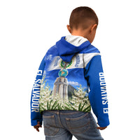 El Salvador Torogoz Bird Kid Hoodie Divine Savior Monument Volcano Flor De Izote Art