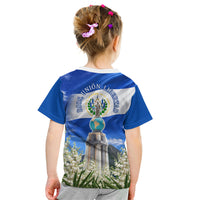 El Salvador Torogoz Bird Kid T Shirt Divine Savior Monument Volcano Flor De Izote Art