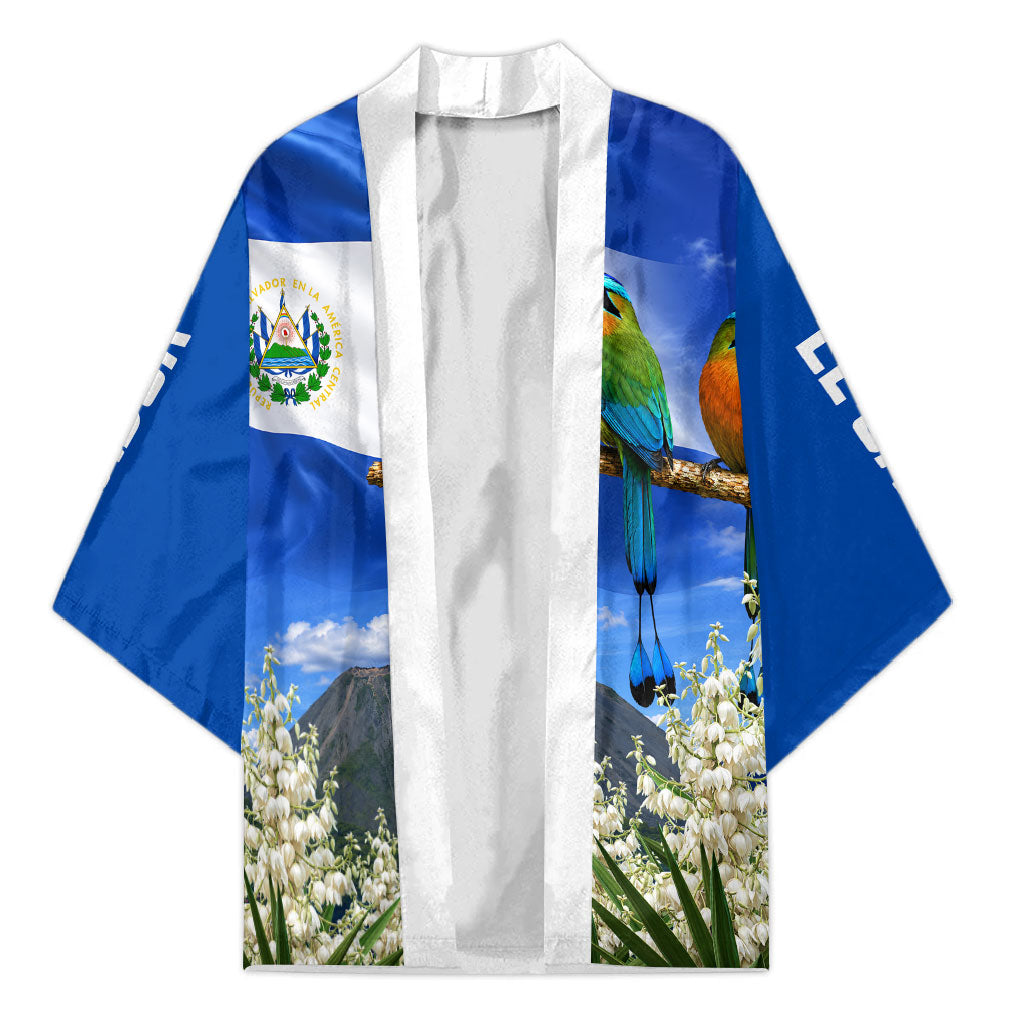 El Salvador Torogoz Bird Kimono Divine Savior Monument Volcano Flor De Izote Art