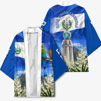 El Salvador Torogoz Bird Kimono Divine Savior Monument Volcano Flor De Izote Art