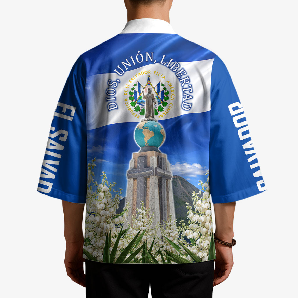 El Salvador Torogoz Bird Kimono Divine Savior Monument Volcano Flor De Izote Art