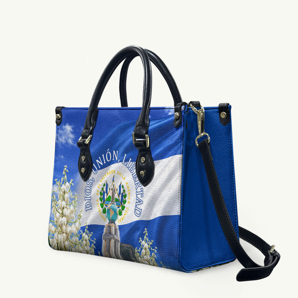 El Salvador Torogoz Bird Leather Bag Divine Savior Monument Volcano Flor De Izote Art