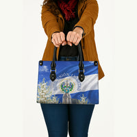 El Salvador Torogoz Bird Leather Bag Divine Savior Monument Volcano Flor De Izote Art