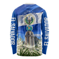 El Salvador Torogoz Bird Long Sleeve Shirt Divine Savior Monument Volcano Flor De Izote Art