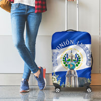 El Salvador Torogoz Bird Luggage Cover Divine Savior Monument Volcano Flor De Izote Art